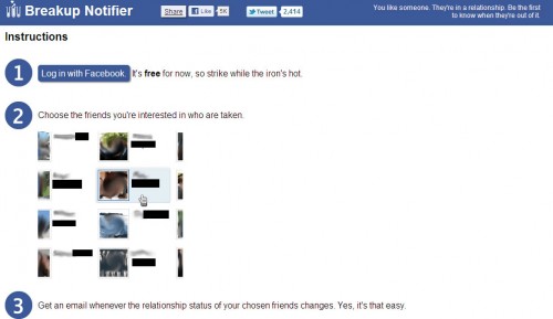 Facebook Break up Notifier